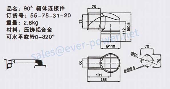 90 degree box connector 55-75-31-20 draw
