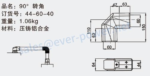 90 degree corner 44-60-40 draw