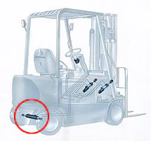 Forklift steering cylinder