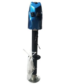1BJY-324 แจ็คพ่วงลากไฟฟ้าแบบ A-Frame 4,000 ปอนด์ พร้อมขาตั้งสำหรับรถบ้านและนักเดินทาง 12V DC สีน้ำเงิน
