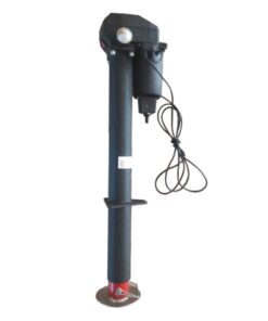 1BJY-321 แม่แรงยกไฟฟ้าแบบลิ้นรูปตัว A พร้อมไฟทำงาน LED และสายดินถาวรสำหรับรถพ่วงแคมป์ปิ้ง, RV, โรงน้ำแข็ง - ความจุยก 3,500 ปอนด์