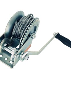 1BJY-HW-05S Hand Winch Crank Cable 1400lbs, Heavy Duty Gear Winch for RV Trailer, Boat or ATV (Steel)