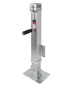 1BJY-TJ-66 Zinc Side-wind Square Jack with Footplate - Drop Leg - Sidewind - 7,000 lbs