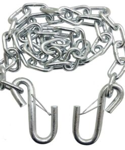 1BJY-SC-05-100 Chaîne de sécurité 3 8 pouces x 40 pouces avec crochets à ressort, idéale pour le remorquage de camping-cars, de remorques et de bateaux, résistante à la rouille